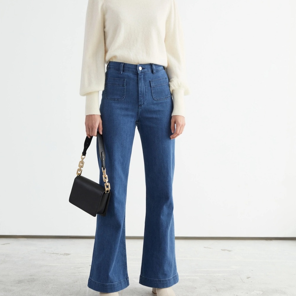 & Other Stories Blue High-Rise Flare Jeans